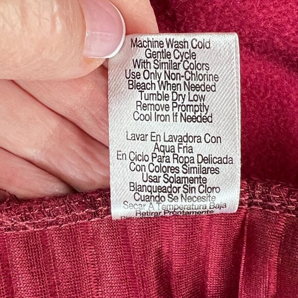 Ribbed Mock Neck Pullover Shirt Side Zippers 2X Magenta The Sweatshirt Project - Picture 10 of 13